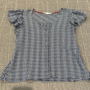 Blue and White Gingham Blouse